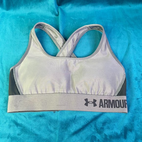 Under Armour Other - Under Armour Gray Crossback Mid Sports Bra